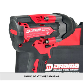 Máy siết bulong pin DRAMA D-5598, Động cơ không chổi than Lực siết 1280N.m Tặng túi vải