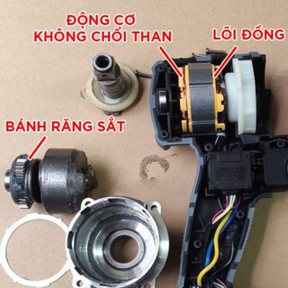 Thân máy siết bulong Hitachi động cơ không chổi than đầu 2 trong 1 dùng chân pin phổ thông