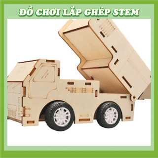 Xe tải ben - Đồ chơi lắp ghép gỗ - Đồ chơi giáo dục STEM STEAM - Học liệu