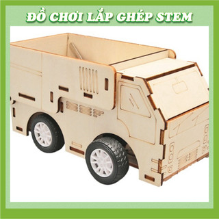 Xe tải ben - Đồ chơi lắp ghép gỗ - Đồ chơi giáo dục STEM STEAM - Học liệu