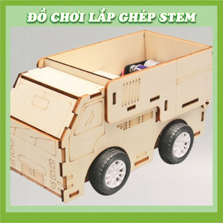 Xe tải ben - Đồ chơi lắp ghép gỗ - Đồ chơi giáo dục STEM STEAM - Học liệu