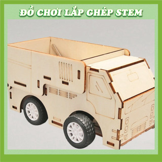 Xe tải ben - Đồ chơi lắp ghép gỗ - Đồ chơi giáo dục STEM STEAM - Học liệu