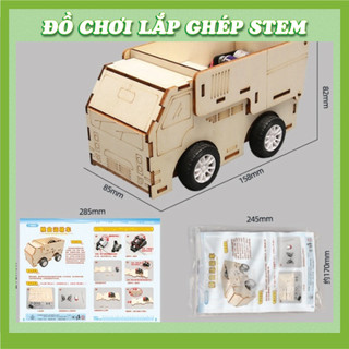 Xe tải ben - Đồ chơi lắp ghép gỗ - Đồ chơi giáo dục STEM STEAM - Học liệu