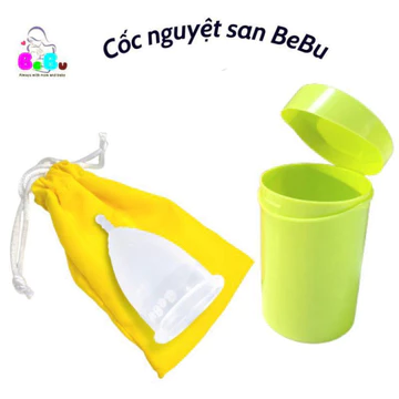BeBu Cốc nguyệt san Silicon y khoa dẻo quẹo kèm cốc đựng túi vải chính hãng Nữ