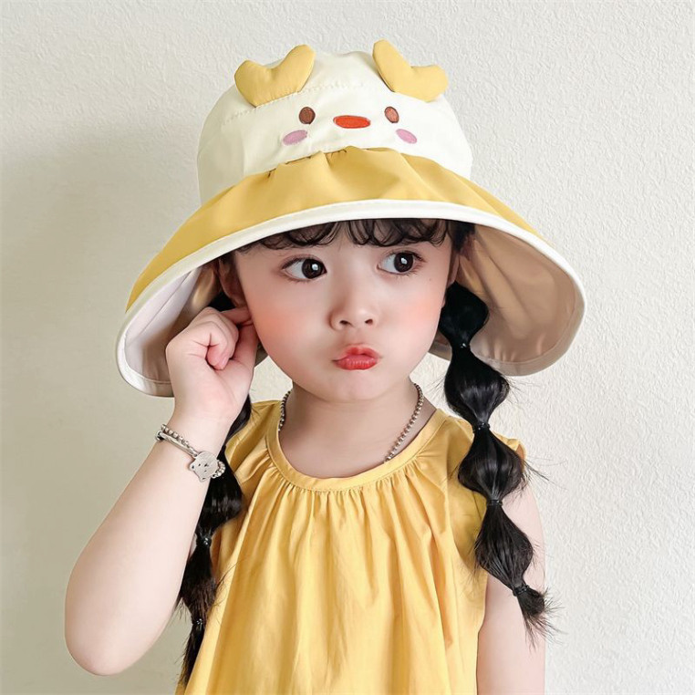Mũ Rộng Vành Chống Nắng Dành Cho Bé 2-10 Tuổi - Mũ Cói Họa Tiết động vật dễ thương