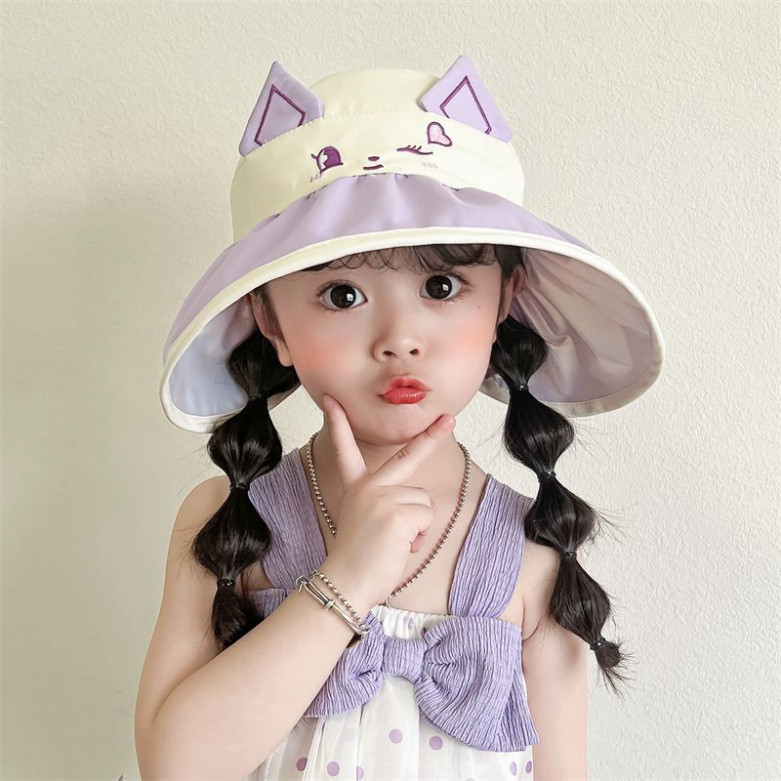 Mũ Rộng Vành Chống Nắng Dành Cho Bé 2-10 Tuổi - Mũ Cói Họa Tiết động vật dễ thương