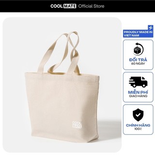 [MUA 2 GIẢM 5%]Túi Tote Canvas màu Be in logo Coolmate Unisex Coolmate