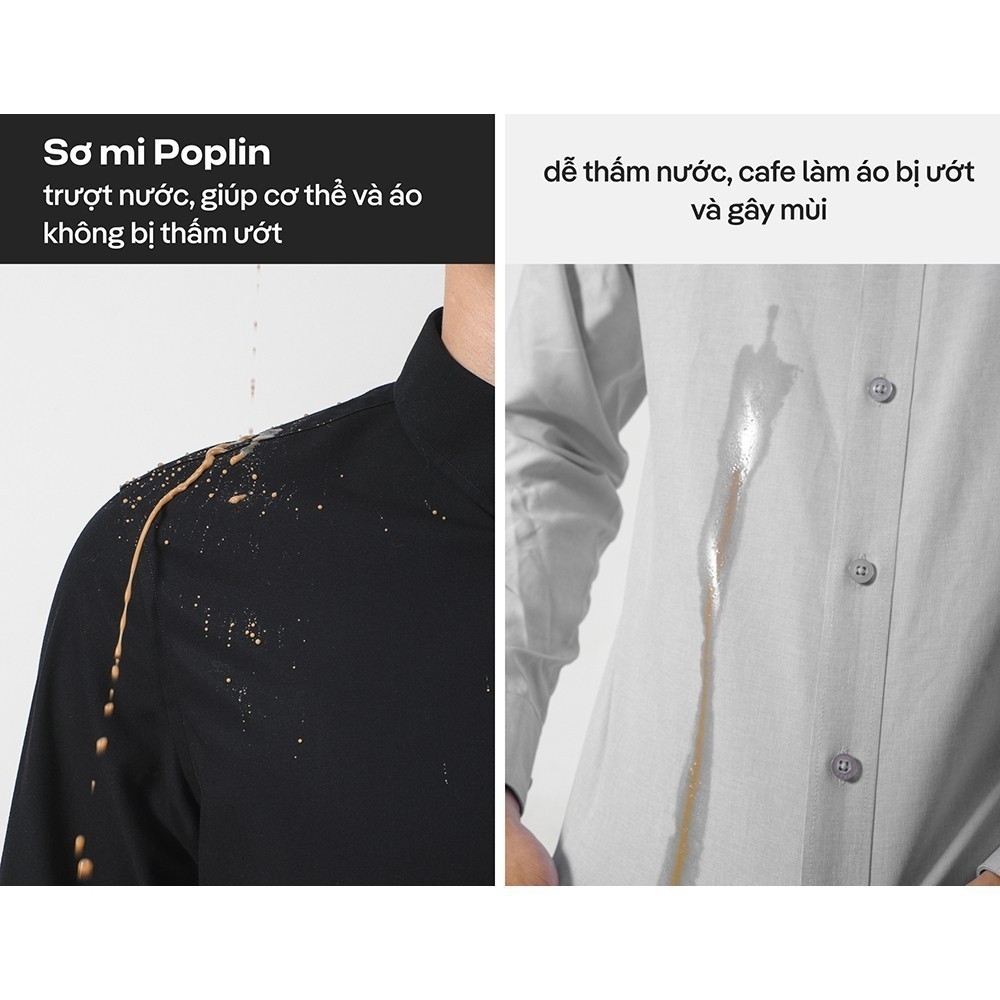 [TẶNG COMBO 2 TẤT]Áo Sơ Mi Nam Dài Tay Premium Poplin mềm mại, chống nhăn, Áo đi làm đi chơi dạo phố Coolmate