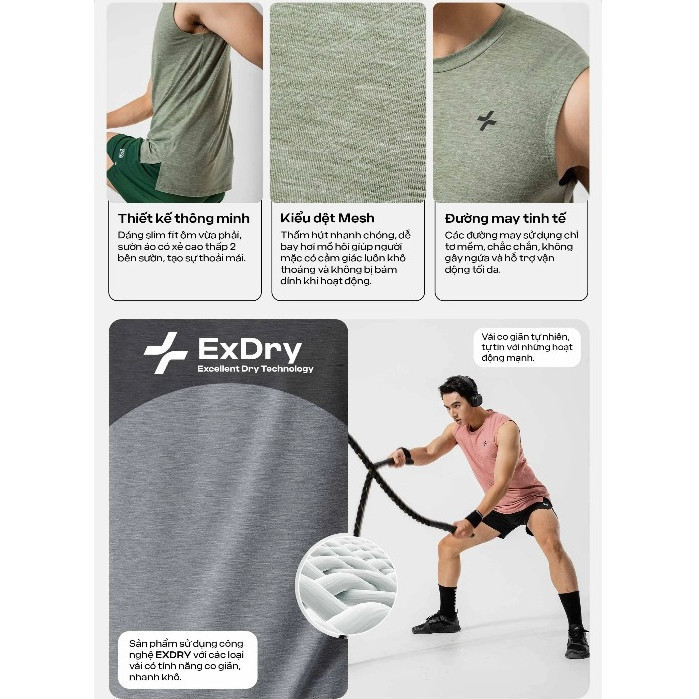[MUA 2 GIẢM 5%][OUTLET - Không đổi trả]Áo ba lỗ  sát nách Training Comfort thấm hút tốt, co giãn thoải mái Coolmate