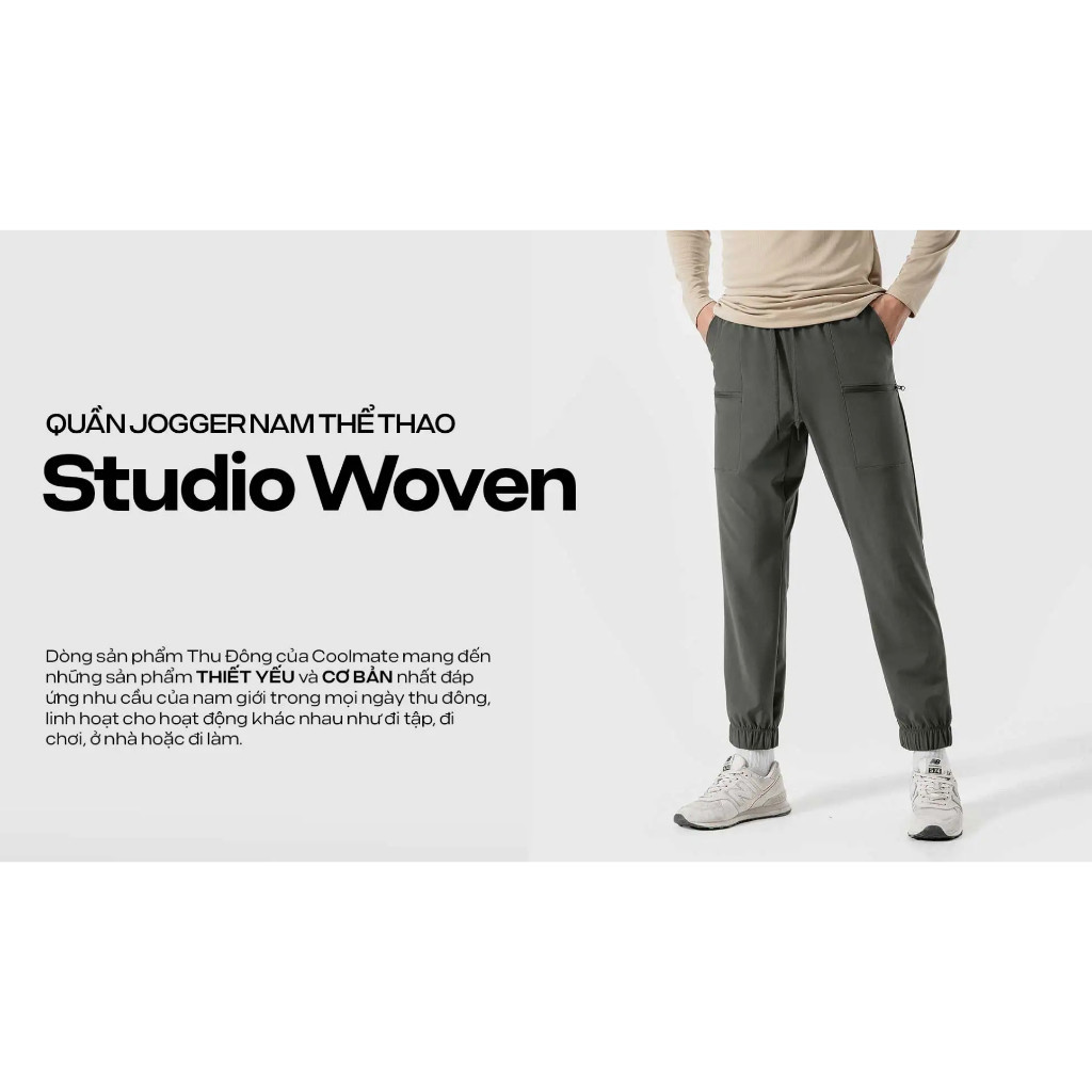 [MUA 4 GIẢM 20%]Quần Jogger nam thể thao Studio Woven co giãn, thấm hút Coolmate