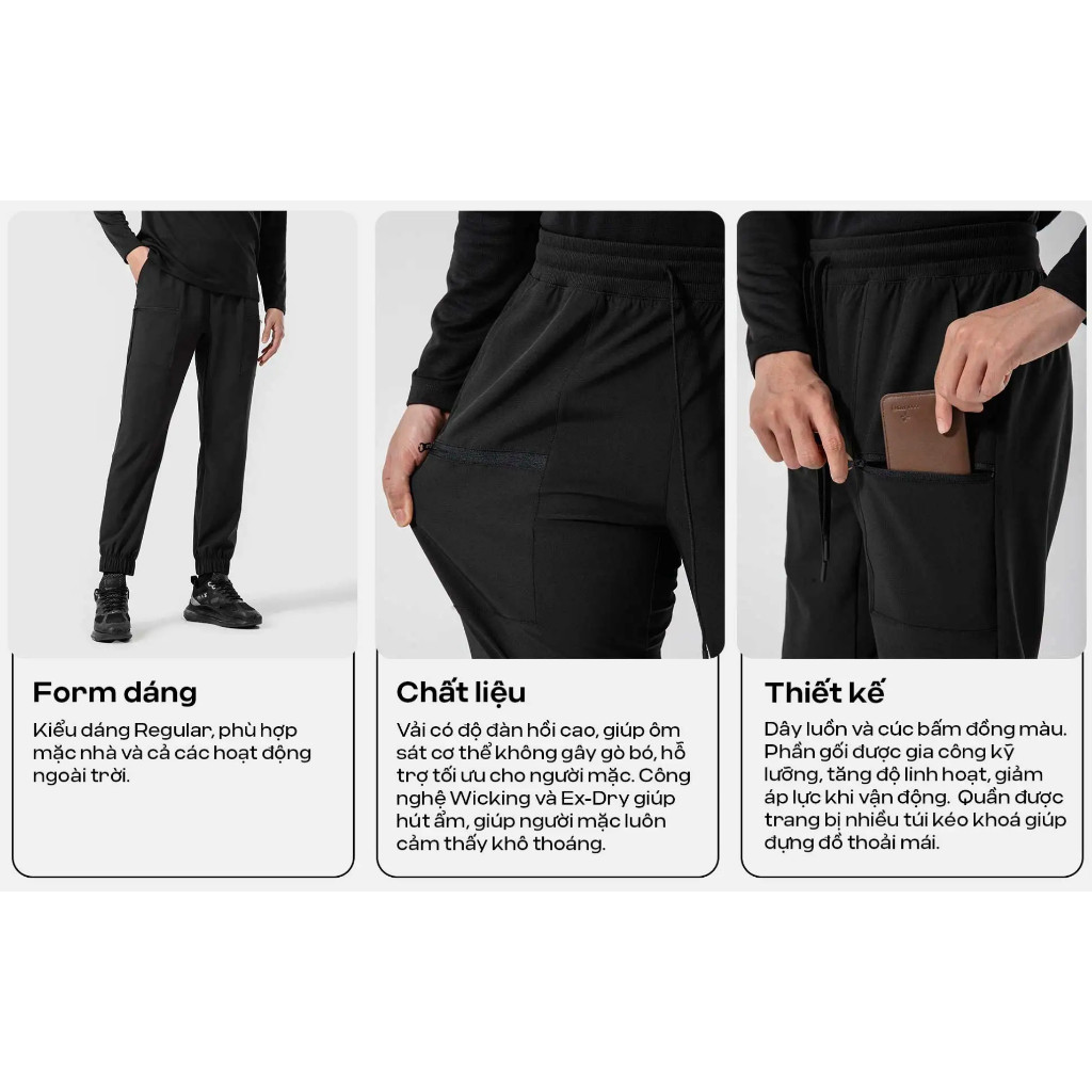 [MUA 4 GIẢM 20%]Quần Jogger nam thể thao Studio Woven co giãn, thấm hút Coolmate