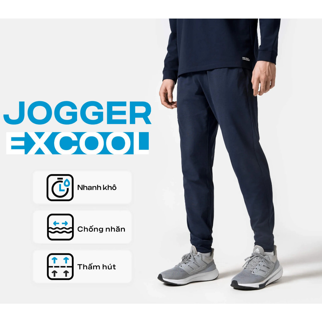 [TẶNG QUÀ ĐƠN 329K]Quần Jogger thể thao Nam Excool co giãn thấm hút tốt, nhanh khô, thoáng khí Coolmate