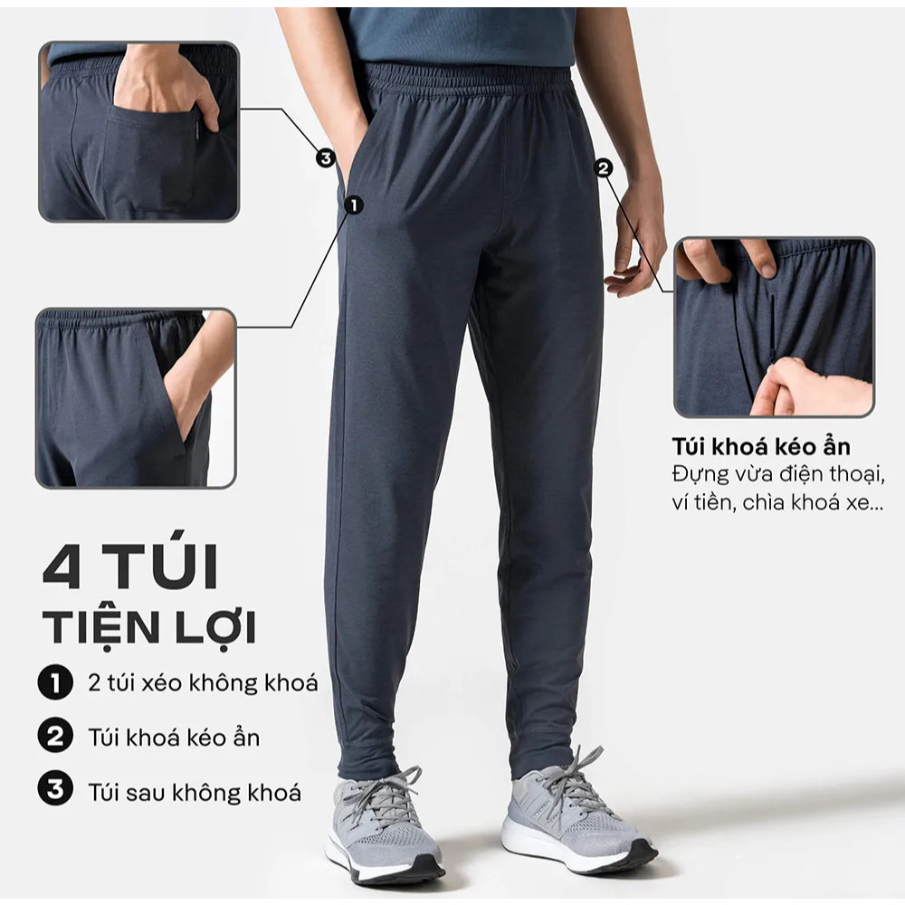 [TẶNG QUÀ ĐƠN 329K]Quần Jogger thể thao Nam Excool co giãn thấm hút tốt, nhanh khô, thoáng khí Coolmate