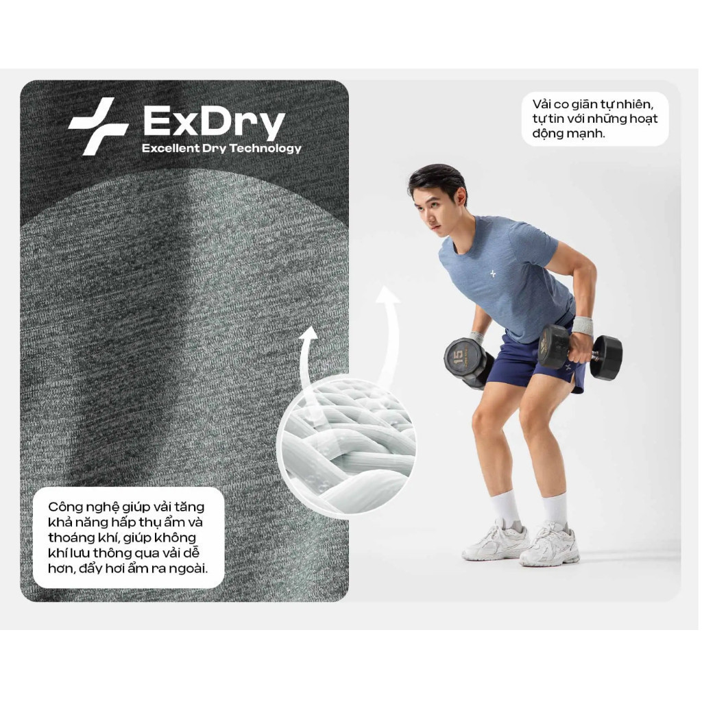[MUA 4 GIẢM 20%]Áo thun thể thao Melange Exdry thấm hút khoáng khí nhanh khô, áo pickleball, tennis Coolmate