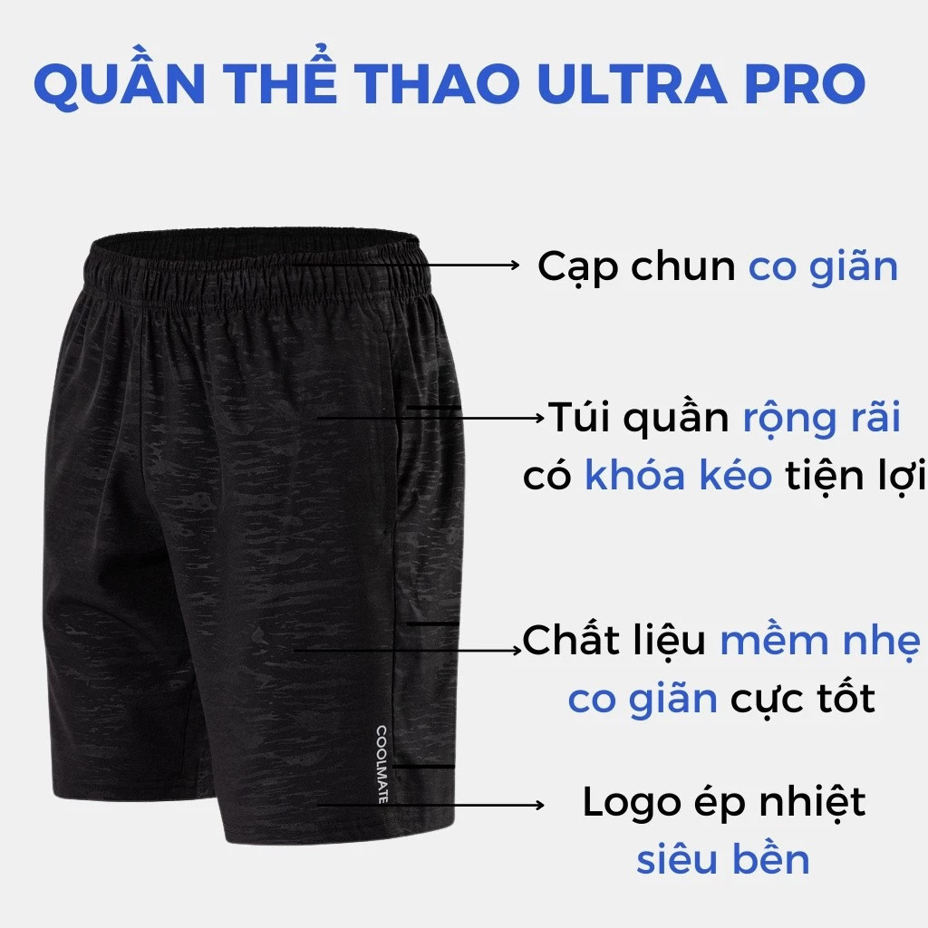 [TẶNG QUÀ ĐƠN 329K]Combo 2 quần short thể thao nam Ultra pro thoáng khí Coolmate