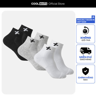 [MUA 2 GIẢM 5%]Pack 3 tất vớ active cổ trung mềm mại thoáng khí Coolmate  [Không đổi trả]