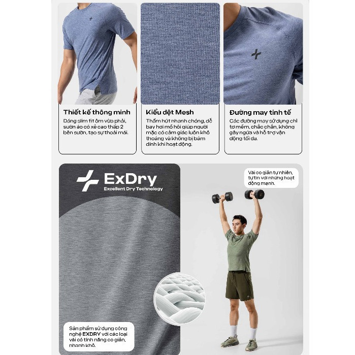 [MUA 4 GIẢM 20%]Áo thun nam thể thao tập Gym, Pickleball Training Comfort ExDry thoáng khí, thấm hút tốt Coolmate