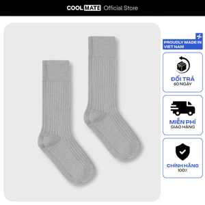 Combo 2 đôi Tất cổ dài Cotton Ribbed Coolmate thoáng khí, thấm hút tốt