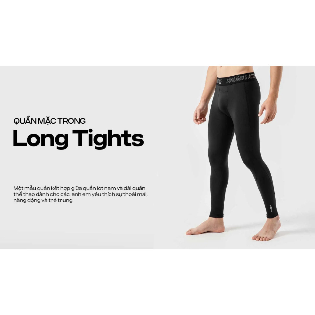 [MUA 2 GIẢM 5%]Quần giữ nhiệt thể thao nam Long Tights Mặc Trong co giãn, nhanh khô, thoáng khí Coolmate