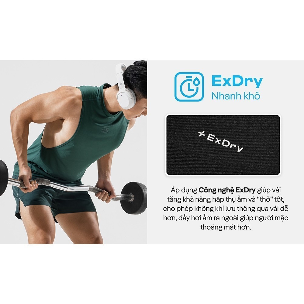 [MUA 4 GIẢM 20%]Áo ba lỗ nam Drop Arm Gym thể thao vải Mesh Peach co giãn thấm hút Coolmate