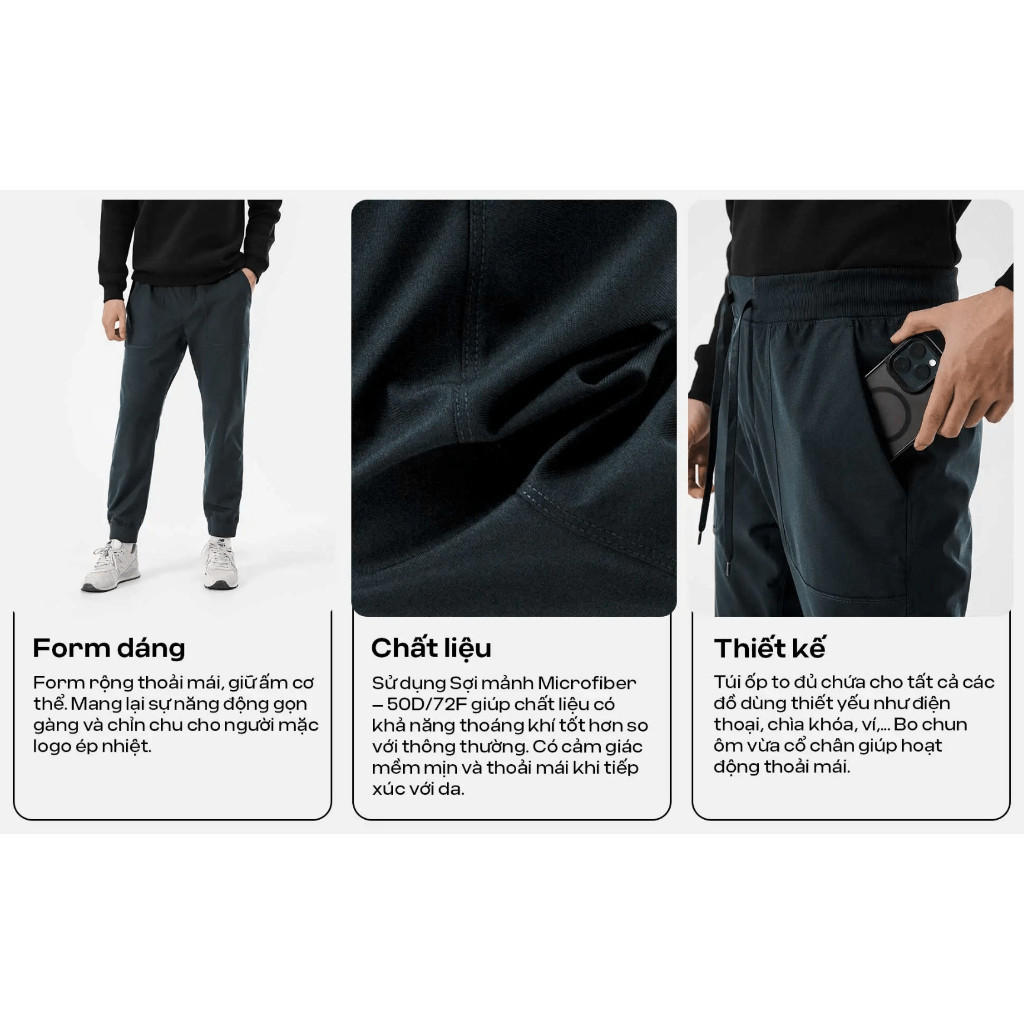 [TẶNG COMBO 2 TẤT]Quần Jogger ECC Warp Knitting co giãn thoáng khí, quần đi làm đi chơi dạo phố Coolmate