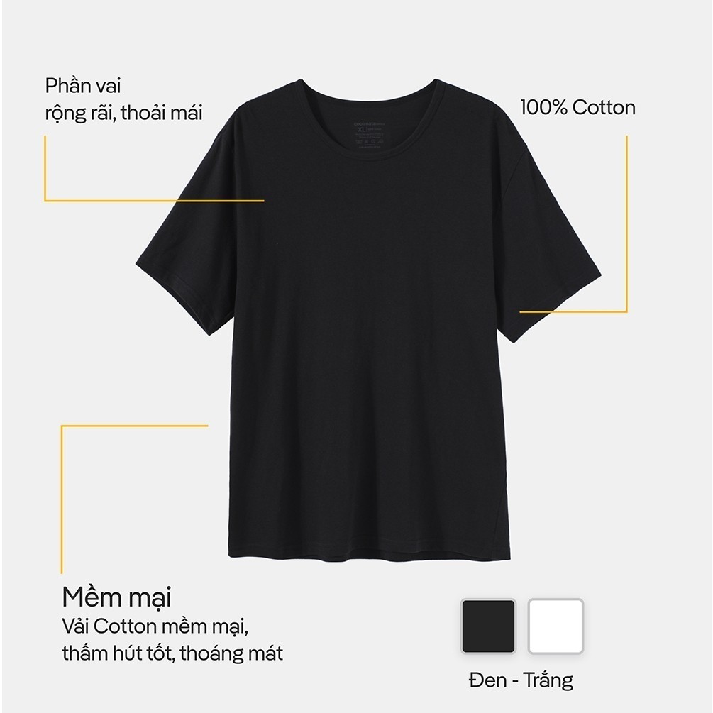 [MUA 2 GIẢM 5%][OUTLET - KHÔNG ĐỔI TRẢ]Combo Pack 3 Áo thun mặc trong, mặc nhà mát mẻ, thấm hút Coolmate