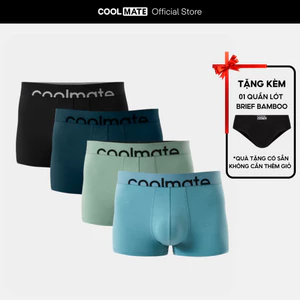 Combo 4 quần lót trunk lenzing modal cạp logo Coolmate