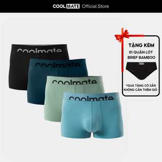[GIÁ TỐT TRÊN LIVE][Tặng kèm 1 brief bamboo] Combo 4 quần lót trunk lenzing modal cạp logo Coolmate