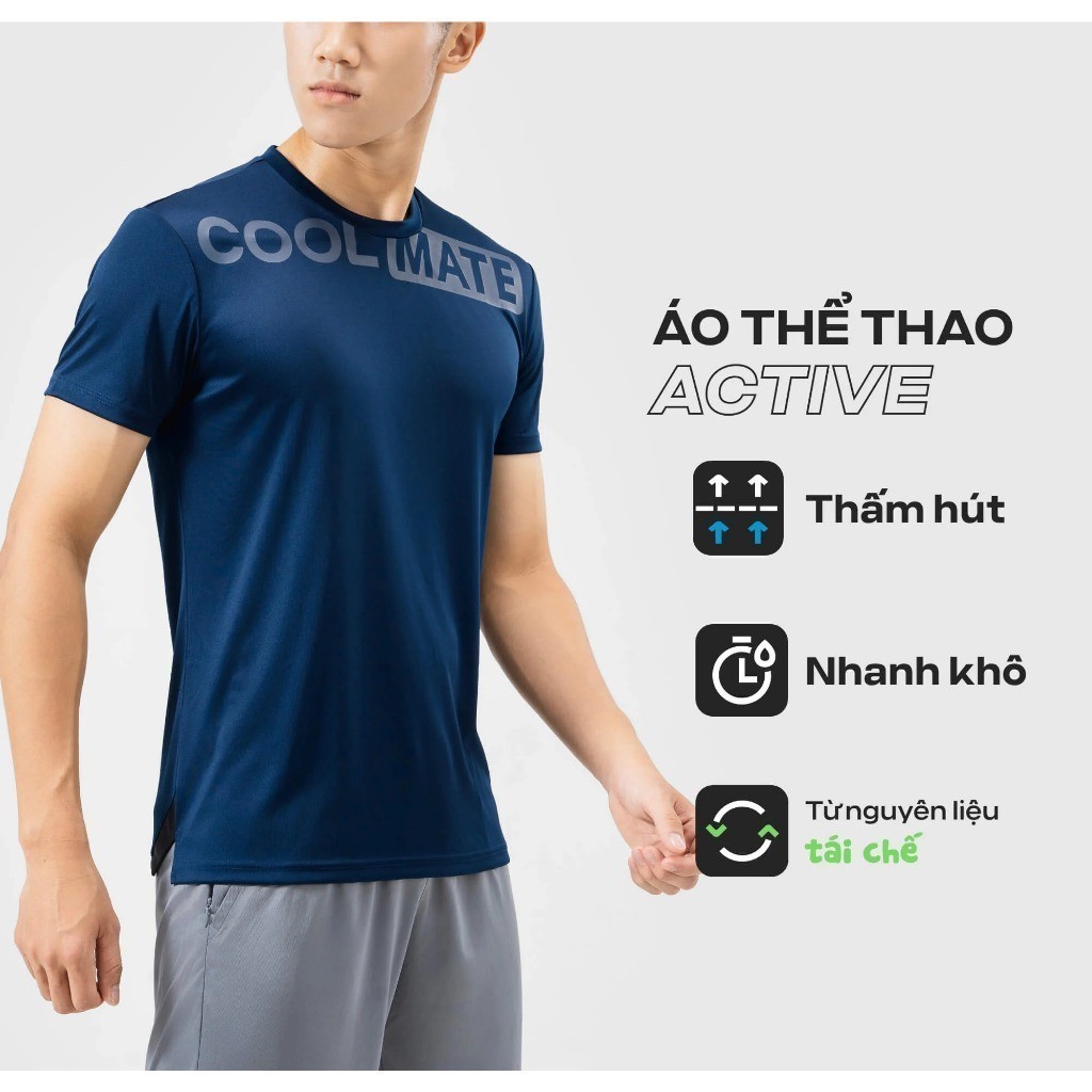 [MUA 2 GIẢM 5%][OUTLET - KHÔNG ĐỔI TRẢ]Áo Thun nam TShirt thể thao Active logo Coolmate
