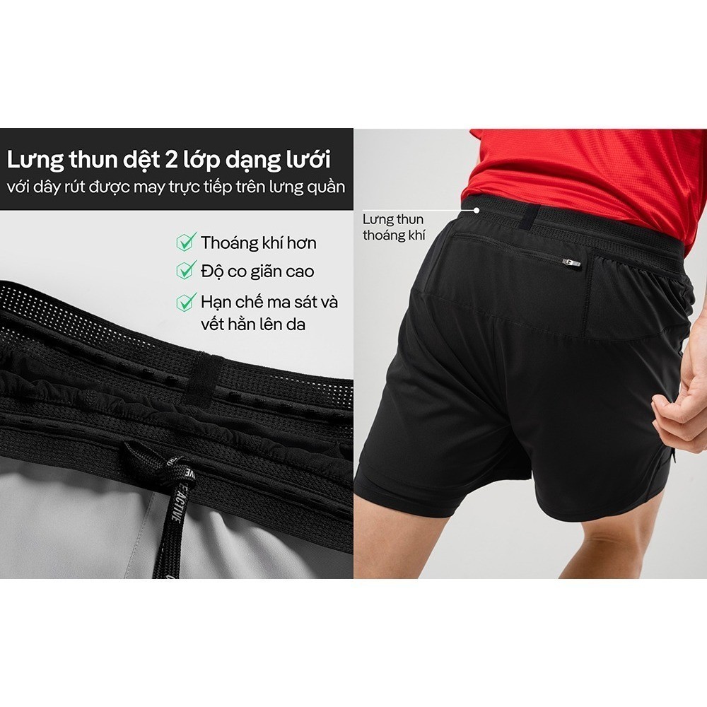 [GIÁ TỐT TRÊN LIVE]Quần Shorts thể thao chạy bộ 2 lớp Fast & Free III Coolmate