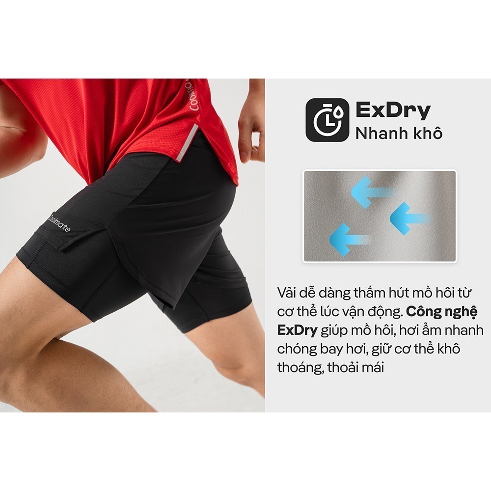 [GIÁ TỐT TRÊN LIVE]Quần Shorts thể thao chạy bộ 2 lớp Fast & Free III Coolmate