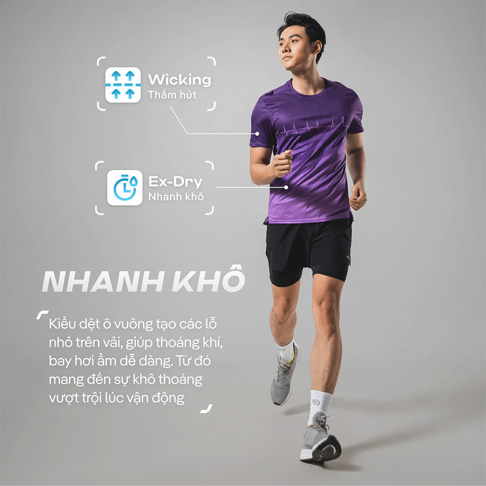 [MUA 4 GIẢM 20%]Áo thun nam thể thao chạy bộ Graphic Heartbeat siêu nhẹ, thoáng khí, thấm hút tốt - Coolmate