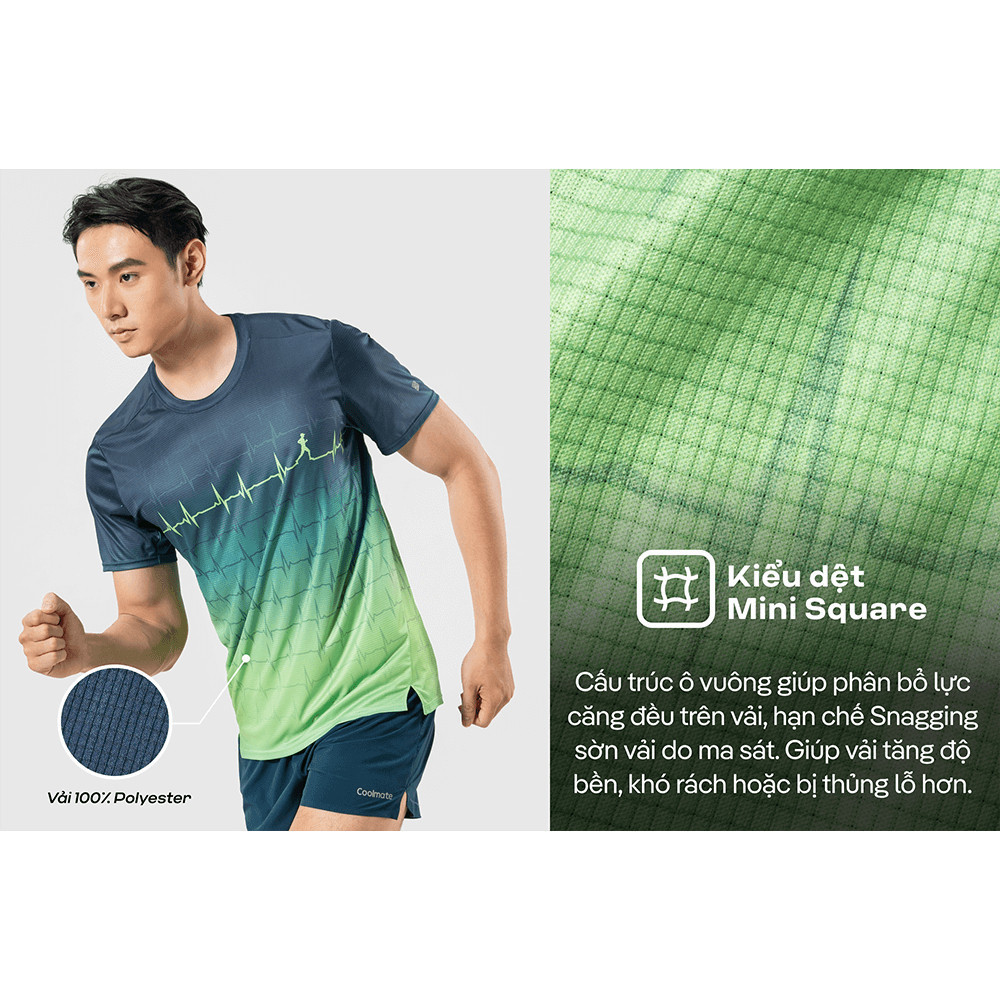 [MUA 4 GIẢM 20%]Áo thun nam thể thao chạy bộ Graphic Heartbeat siêu nhẹ, thoáng khí, thấm hút tốt - Coolmate