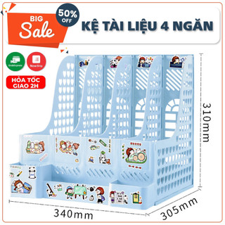 ```Kệ Tài Liệu Để Bàn 4 Ngăn Dành Cho Học Sinh & Văn Phòng (ms 036) - Tiện Lợi, Màu Sắc Xinh Xắn```