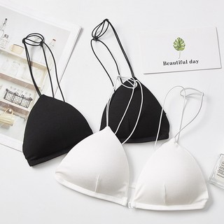 Áo lót ngực 2 dây mảnh cài trước cúp tam giác gợi cảm - Áo bra nữ không gọng đệm mỏng mềm mịn B2099
