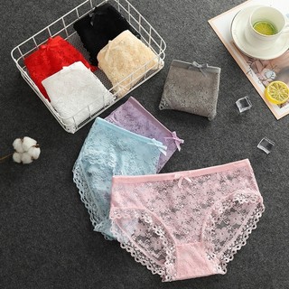 Quần lót nữ ren phối hoa sexy gợi cảm - Quần chip nữ cao cấp thoáng khí đáy lót kháng khuẩn L104