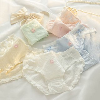 Quần lót nữ cotton cao cấp kháng khuẩn co giãn mềm mại Quần lót nữ phối ren lượn sóng xinh xắn L2861