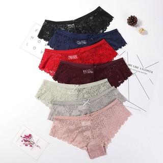 Quần lót nữ cao cấp cạp vừa đính nơ gợi cảm sexy - Quần lót ren mềm mịn đáy may kháng khuẩn L6824