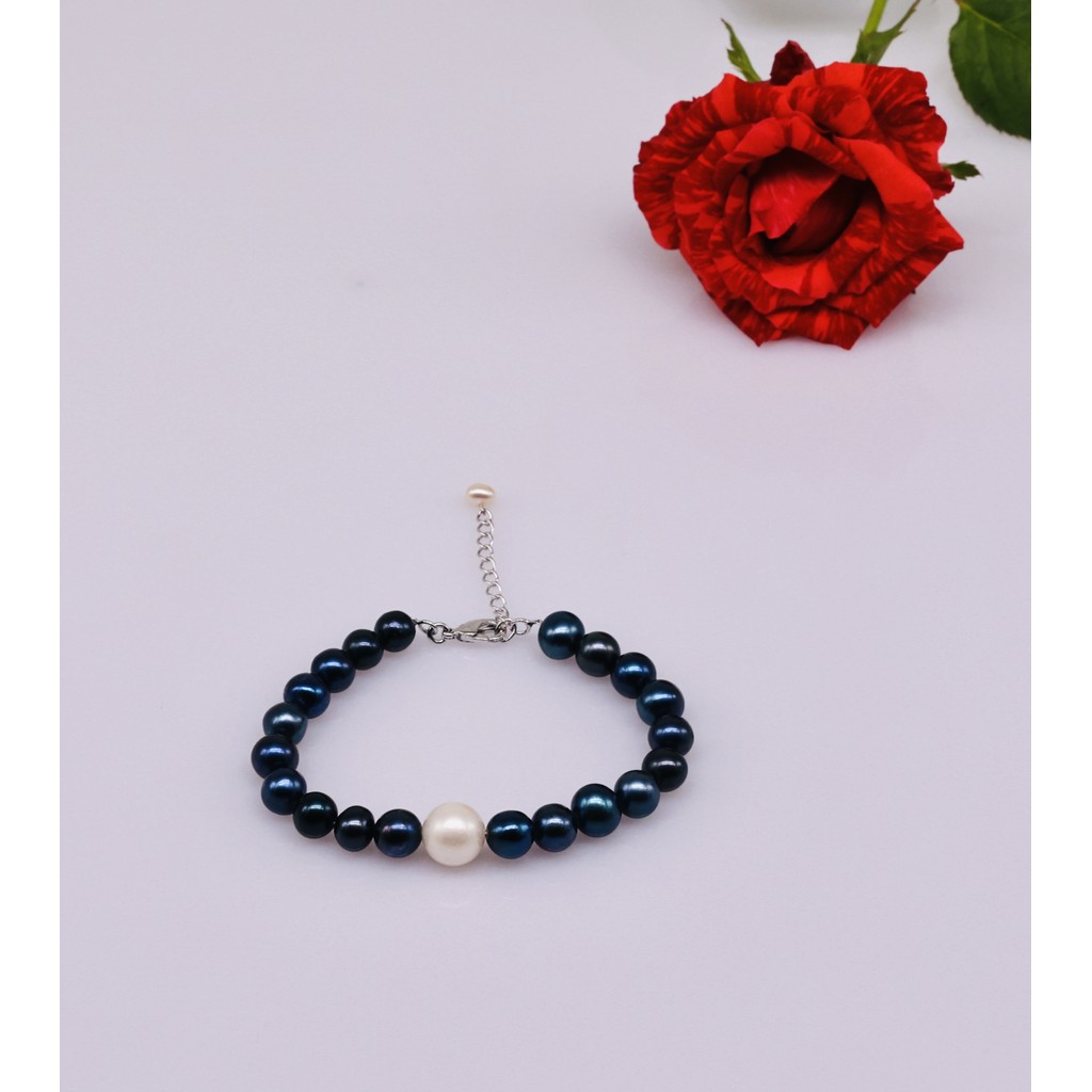 VT50 - Vòng Tay ngọc Trai Nước Ngọt 7-8 li. Dây Dài 16cm Dây Nối 3cm – Đơn Giản Và Thanh Lịch