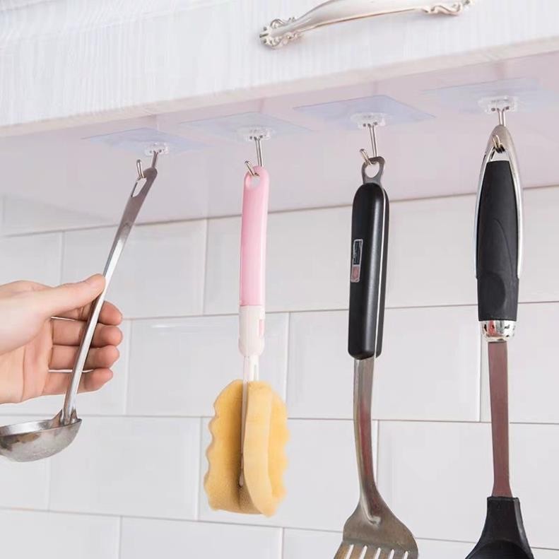 COMBO 10 Móc Dán Tường Chịu Lực INOX 304 Handobox Keo Dán 3M Chắc Chắn Chịu Tải Trọng Đến 10kg