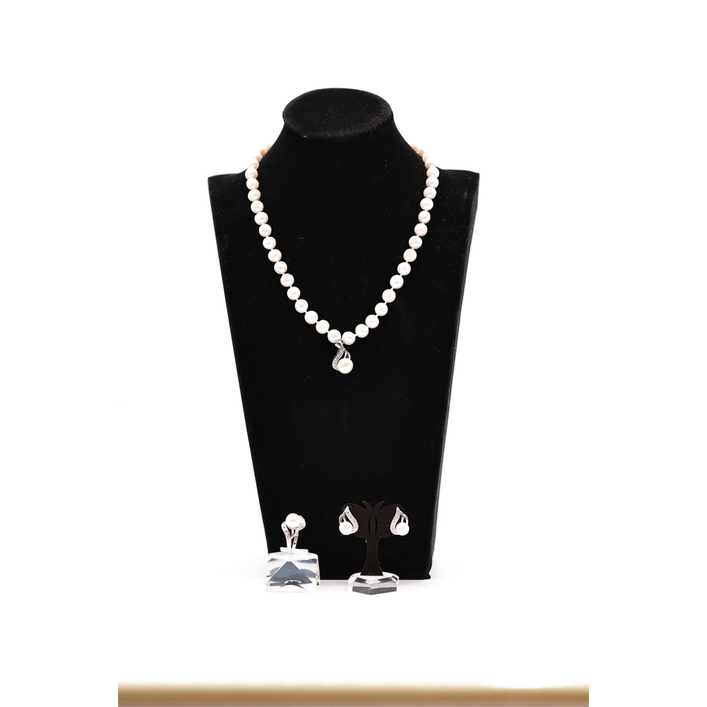 SET107 - Bộ trắng sức ngọc trai nước ngọt 7-8 li - Vòng cổ, bông tai và nhẫn - Forever Young