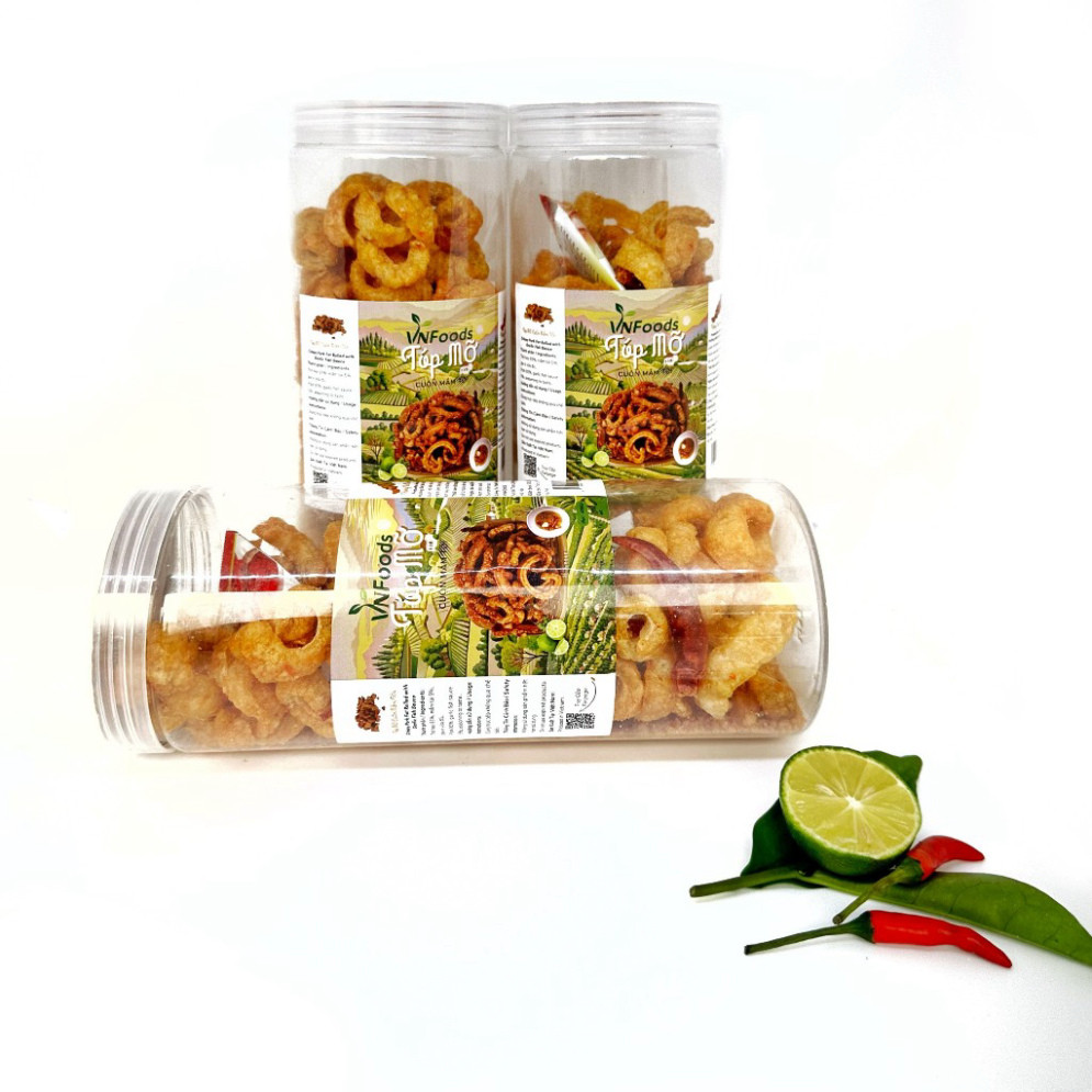 800Gr Tóp Mỡ Chiên Cuộn Mắm Tỏi - Giòn Ngon, Cay Nhẹ, Cực Bắt Vị VNFoods