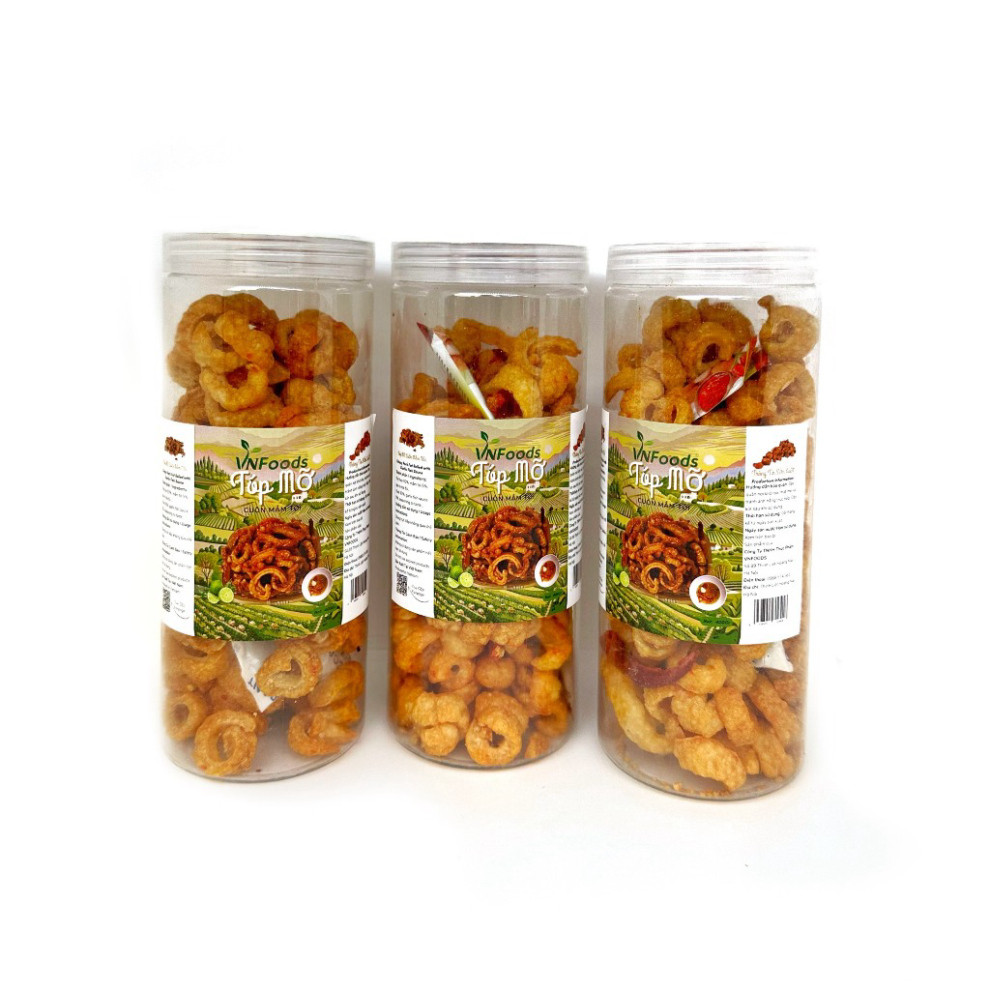 800Gr Tóp Mỡ Chiên Cuộn Mắm Tỏi - Giòn Ngon, Cay Nhẹ, Cực Bắt Vị VNFoods