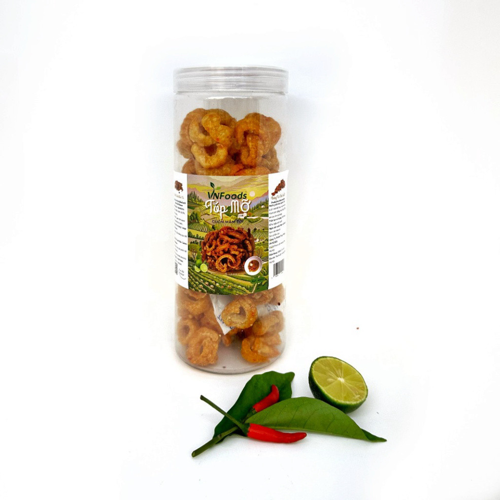 800Gr Tóp Mỡ Chiên Cuộn Mắm Tỏi - Giòn Ngon, Cay Nhẹ, Cực Bắt Vị VNFoods