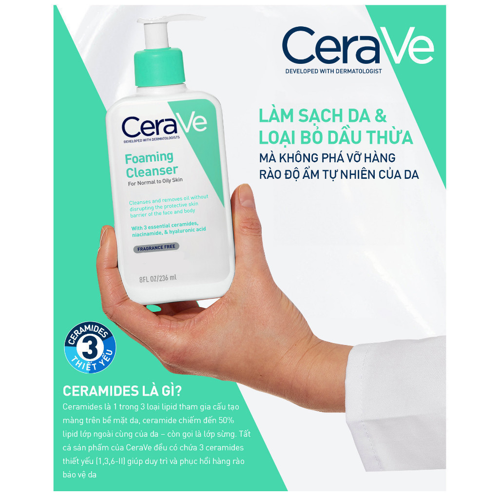 Ảnh Sữa Rửa Mặt Giúp Làm Sạch Sâu Dành Cho Da Dầu Cerave 236Ml 4
