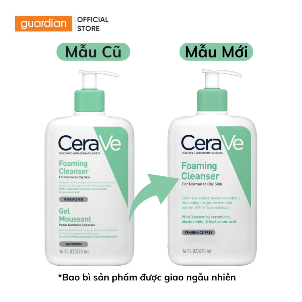 Ảnh Sữa Rửa Mặt Tạo Bọt Cerave Foaming Cleanser Sạch Sâu Cho Da Thường Đến Da Dầu 473Ml 3