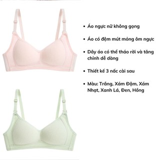 Combo 3 áo ngực nữ mút mỏng cotton thoáng mát -Set 3 áo lót nữ cao cấp không gọng dây 3 nấc cài A414