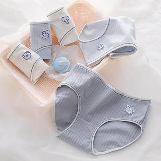 Combo 5 Quần lót nữ đính họa tiết hình thú cute- Set 5 Quần lót cotton màu sắc pastel nhẹ nhàng L861