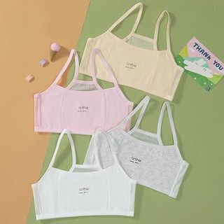 Combo 4 Áo lá bé gái cotton phối lưới thoáng mát Set 4 Áo lót nữ học sinh không mút co giãn tốt A108