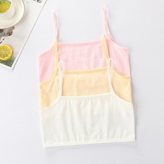 Combo 4 áo lá bé gái cotton thoáng mát, áo lá học sinh không mút dễ chịu, màu trơn dễ phối đồ  B032